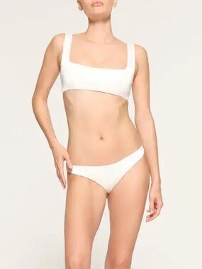 SKIMS Bridal Silk Lingerie Corset Top in Marble. Size XS.